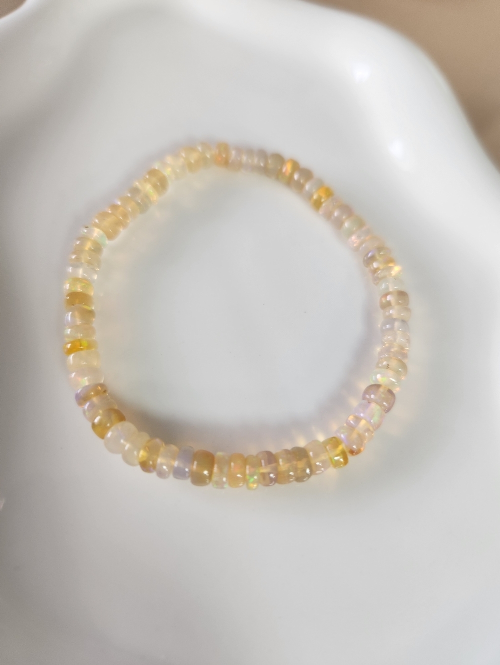 Opal Stretchy Beaded Bracelet